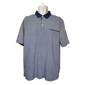 Thomas Dean Short Sleeve Blue Polo Shirt Mens Size XL